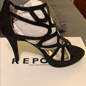 Brand New Report Black shimmer heels